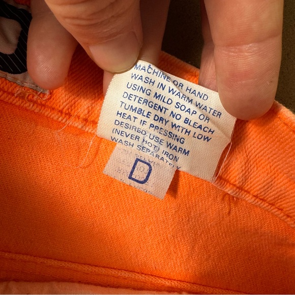 NWT Vintage 80s 90s Speed Neon Washed Orange Denim Mom Skirt High Waisted - Picture 8 of 8